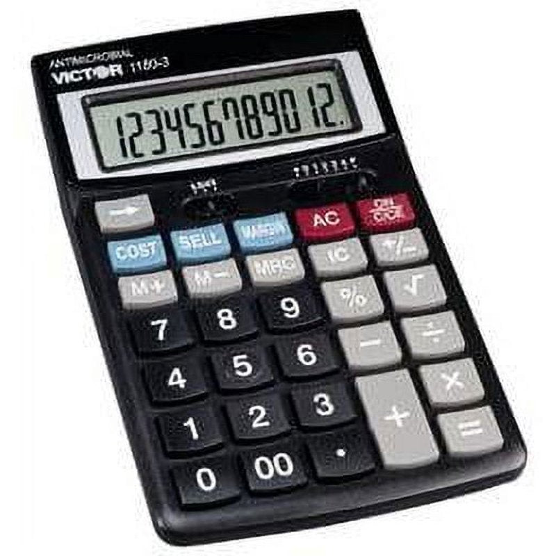 12-Digit Adjustable Angle LCD Calculator for Home Office Black