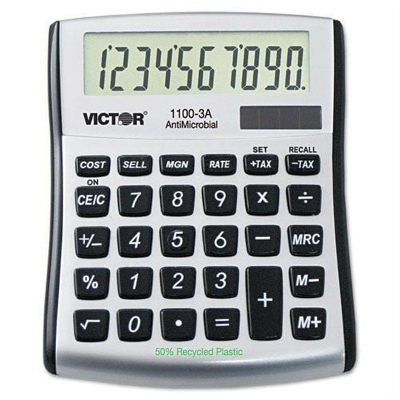 Compact Desktop Calculator with 10-Digit LCD, Solar/Battery Power