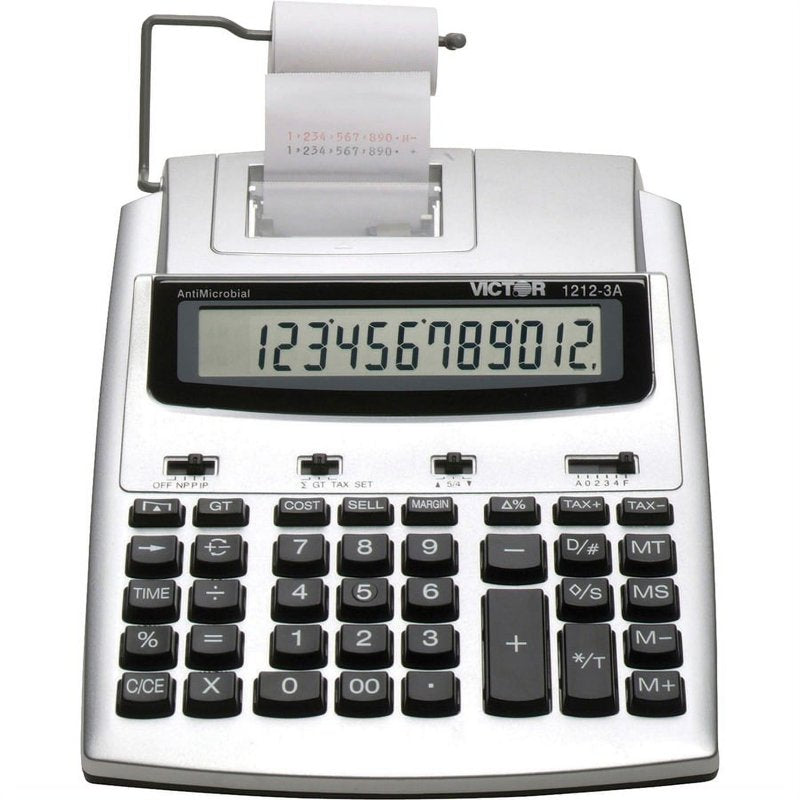 12-Digit Commercial Printing Calculator with Printing & Large LCD Display