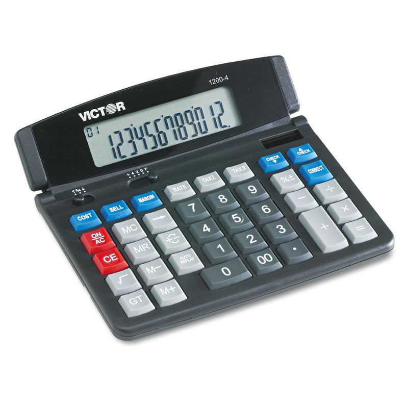 Desktop Business Calculator with 12-Digit LCD and Paperless Replay