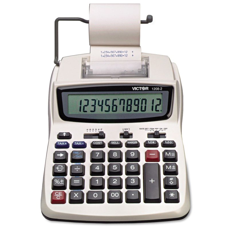 Two-Color Printing Calculator with Large LCD - Office & Home Use