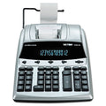 Office Calculator with Print Function, 12 Digits, AC Power, Black & Silver