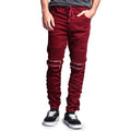 Men's Biker Twill Jogger Pants with Stretch and Multiple Pockets