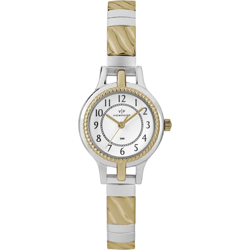 Women's Two-Tone White Fashion Watch with Expansion Band - Timex