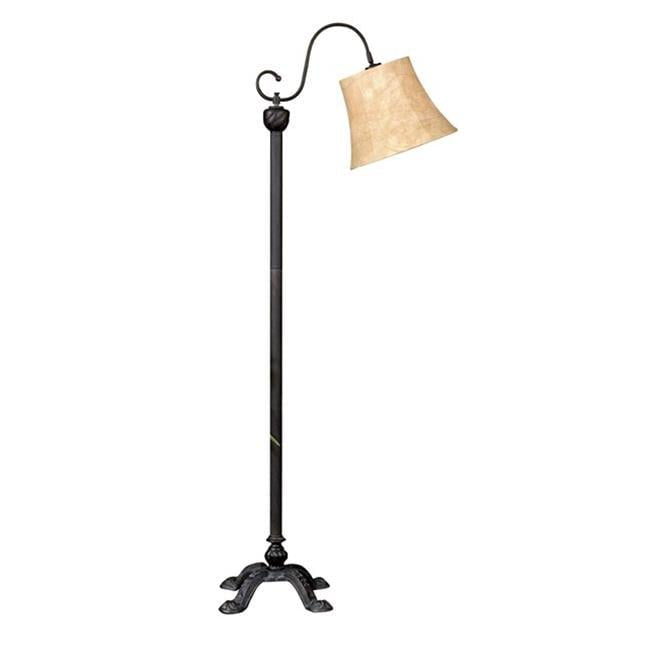 58-Inch Aspen Floor Lamp with 3-Way Socket and Faux Leather Shade