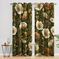Blackout Floral Curtains with Insulation for Living Room & Bedroom - 42x63 Inches, Pack of 2