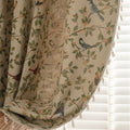 Red Floral Curtain Panel 79 Inch Long Boho Jacquard Semi-Blackout Window Drape