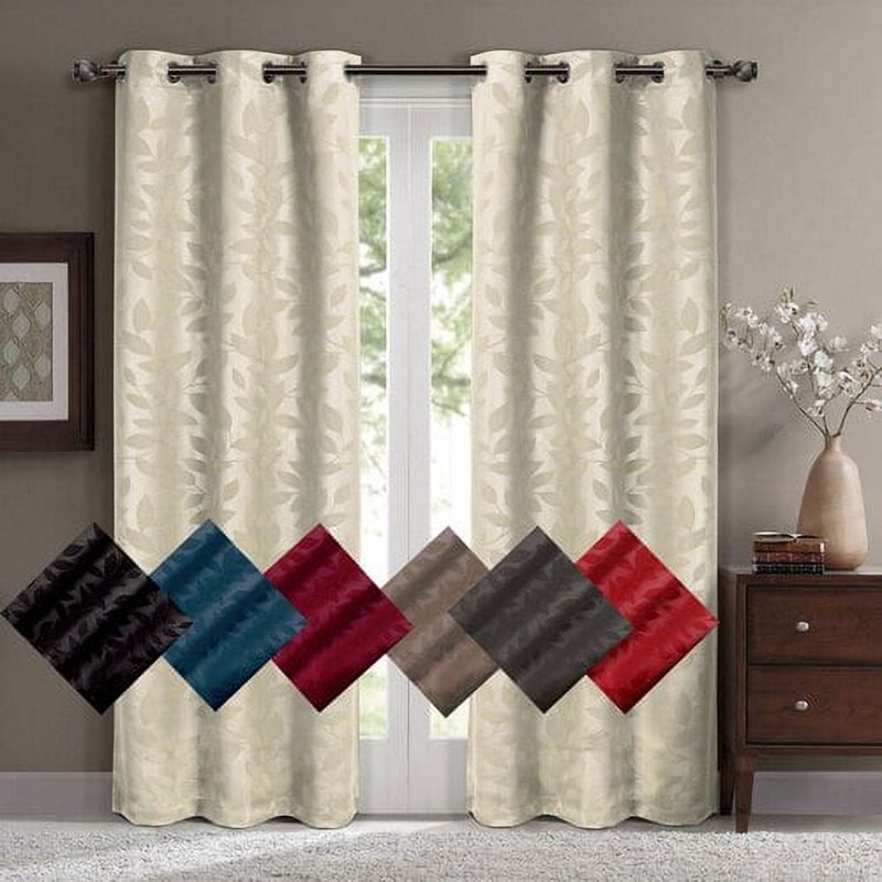 Blackout Grommet Curtain Panels - Energy Efficient, Noise Reducing Set of 2