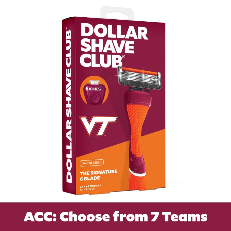 6-Blade Razor Starter Set with Diamond Grip Handle - Reusable Shaving Kit