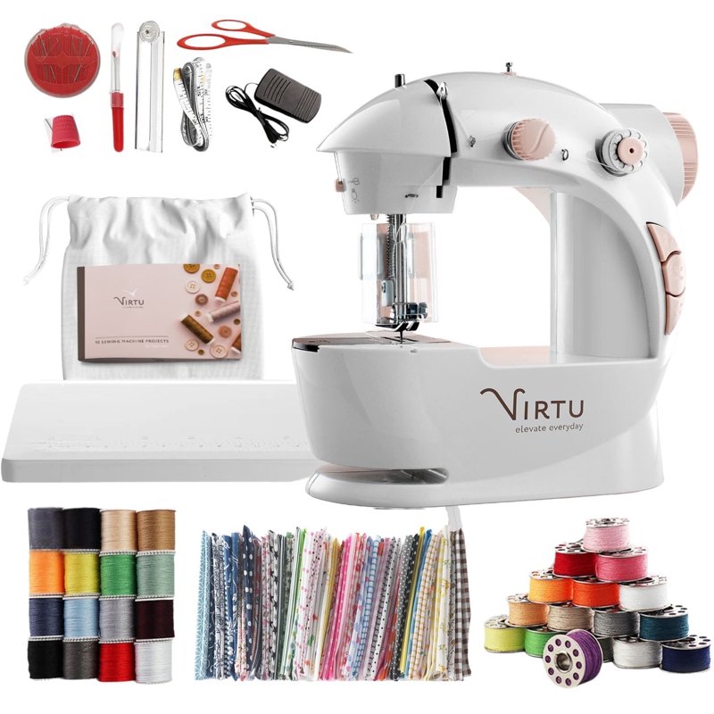 Mini Portable Sewing Machine Kit for Beginners & Kids - Craft Supplies Included