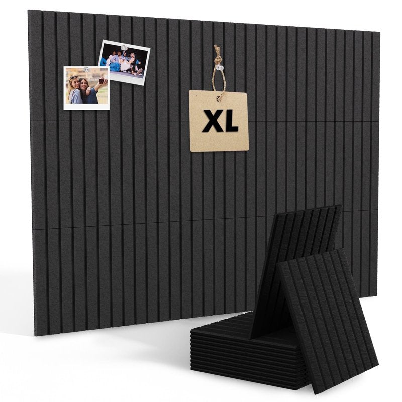 Large Felt Bulletin Board Set with Adhesive Tabs for Wall & Room Decor, 12 Tiles