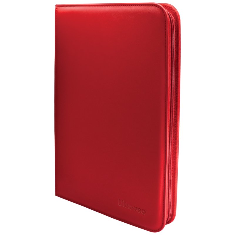 9-Pocket PRO-Binder Zippered Organizer for Trading Cards - Vivid Red