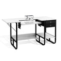 Foldable Sewing Machine Table with Storage Shelf and Adjustable Platform