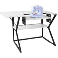 Large Sewing Table with Adjustable Platform & Storage Shelf - Vividwood