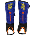 Vizari Blaze L Blue/Orange Soccer Shin Guards with Ankle Protection - Youth