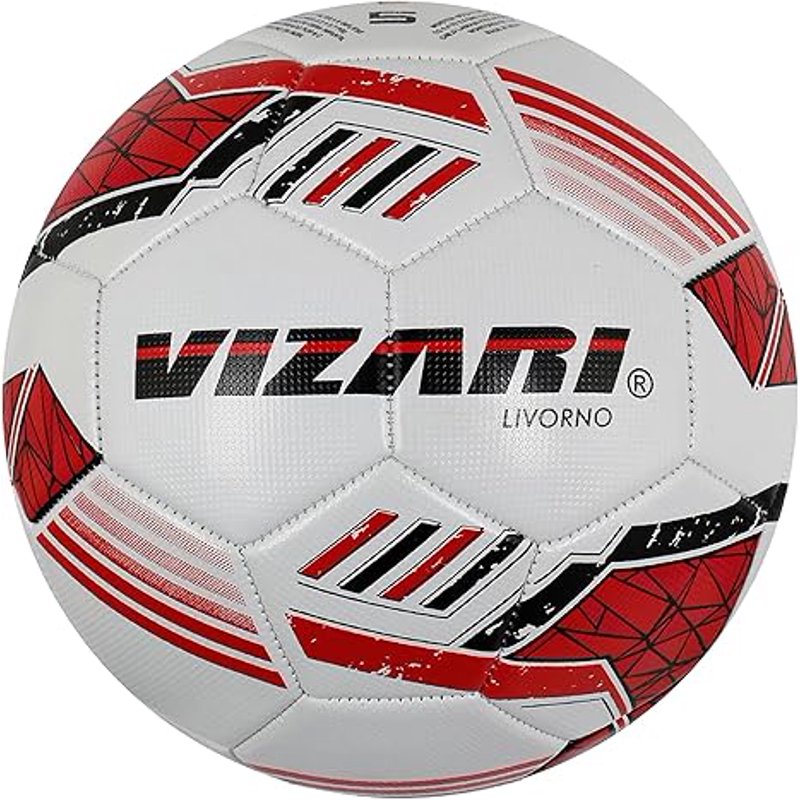 Vizari Livorno Soccer Ball 3 White - Durable TPU, Sizes 3-5, For Training & Matches