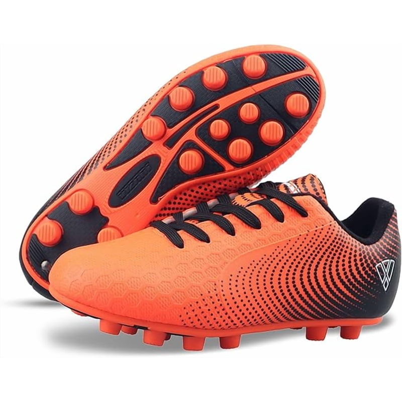Vizari Stealth Firm Ground Kids Soccer Cleats - Orange/Black, Size 1
