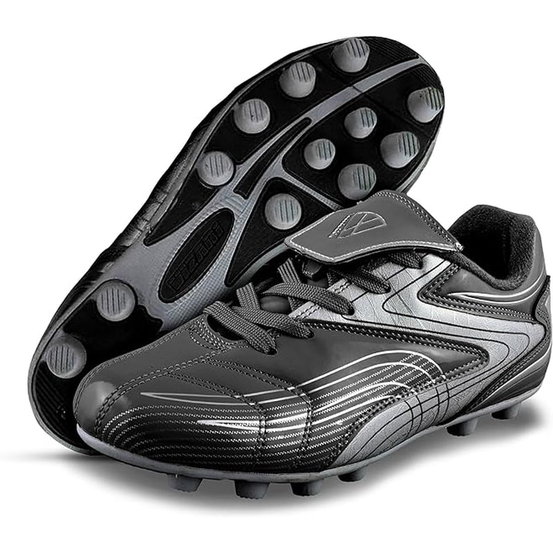 Vizari Youth Firm Ground Soccer Cleats 8.5 Black – Comfortable, Durable Kids Outdoor Soccer Shoes