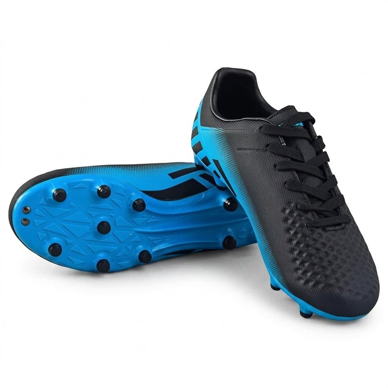 Vizari Kids Soccer Cleats - Firm Ground Football Shoes for Boys & Girls, Black Sky Blue