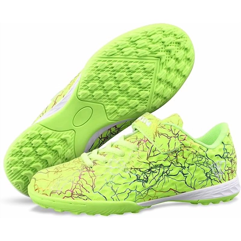 Vizari Zodiac Turf Soccer Shoes for Youth - Hook & Loop Closure, Green, Size 4