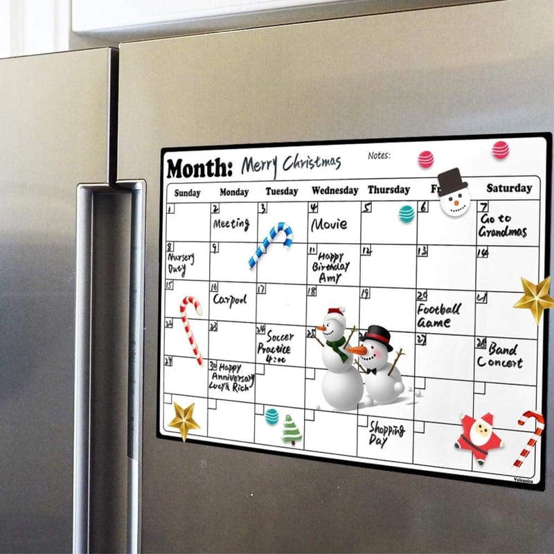 Monthly Wall Calendar 16.8 x 11.8 Inches Black - 12 Months Organizer
