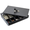 Metal Cash Drawer Tray with Locking Cover for Small Business Cash Registers