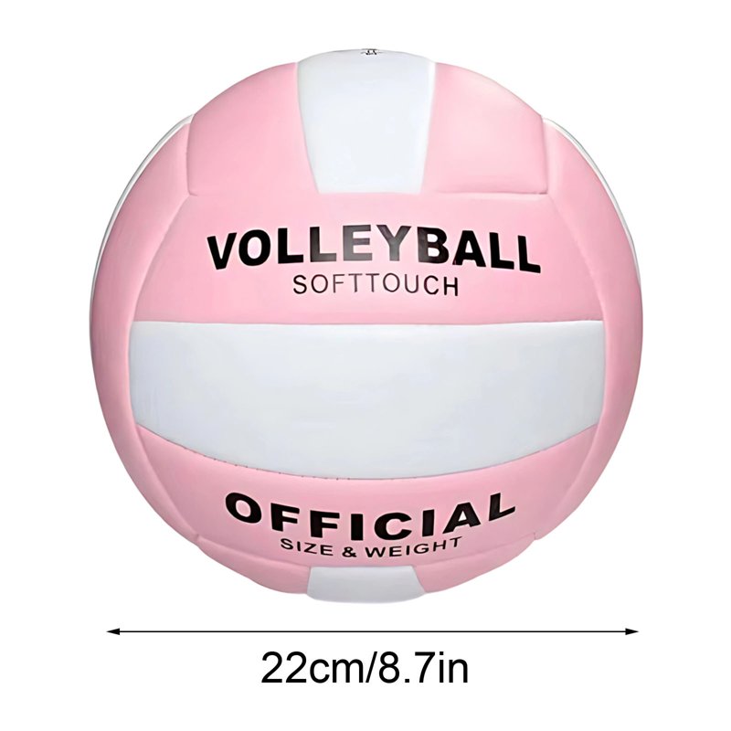 Soft Volleyball for Beach and Indoor Play - Official Size 5 with Pump - Pink