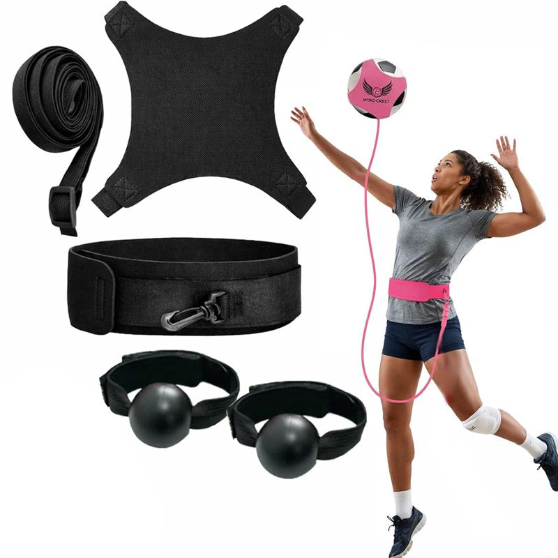 Volleyball Rebound Belt Trainer for Solo Practice Adjustable Waist & Ball Holder
