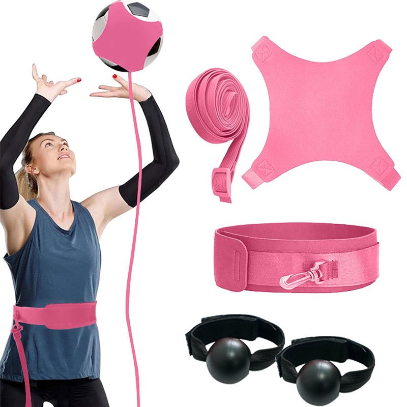Volleyball Rebound Belt Trainer for Solo Practice Adjustable Waist & Ball Holder