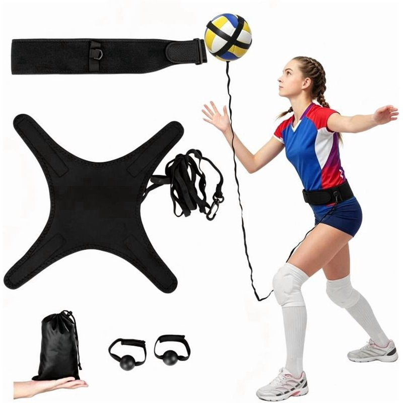 Volleyball Spike Trainer with Adjustable Elastic Cord & Neoprene Waistband - Solo Practice Aid