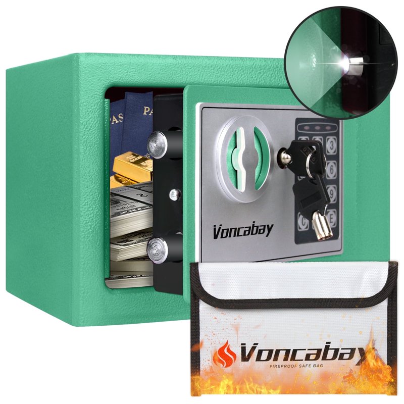Fireproof Security Safe Box with Sensor Light & Digital Keypad for Home