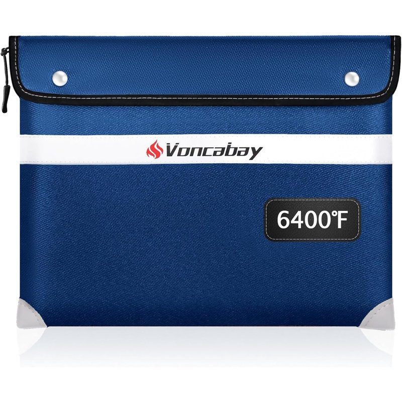 Fireproof Document Bag 6400°F with Reflective Strip Waterproof Safety Storage