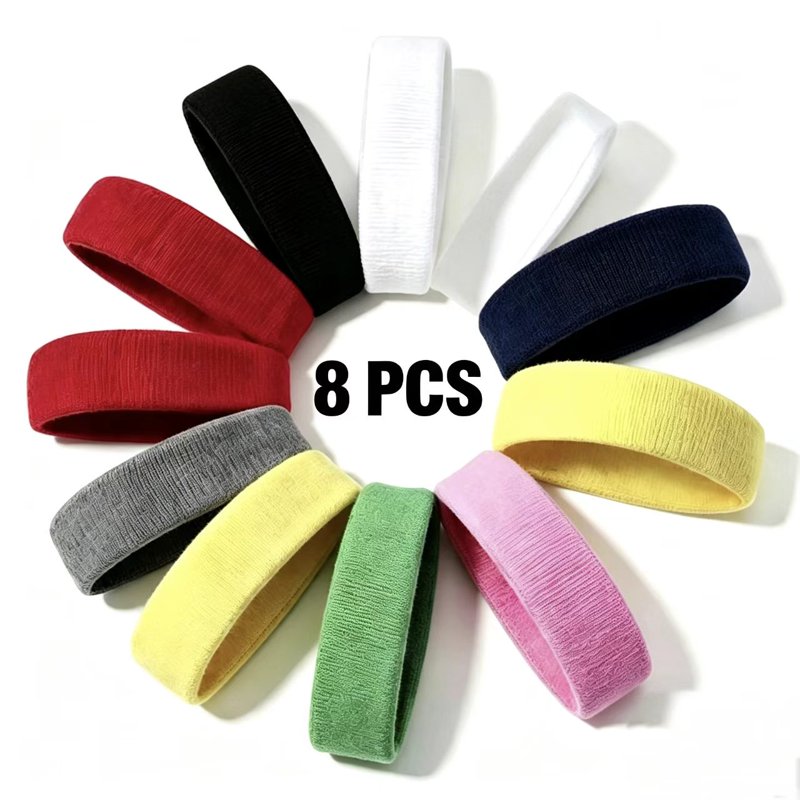 Sports Headband Moisture Wicking Cotton Sweatbands for Running & Yoga