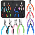 Jewelry Making Pliers Kit - 8 Pairs of Needle Nose Round Nose Nylon Jaw Tools for DIY Jewelry