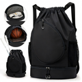Sports Backpack with Shoe Compartment and Racket Sleeve - Gym & Court Bag