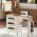 Foldable Sewing Table with Storage and Power Outlet — Space-Saving Craft Desk