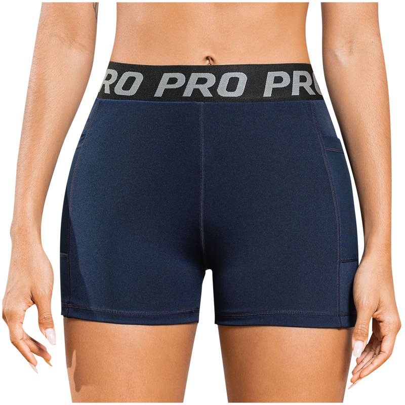 Women’s Spandex Volleyball Shorts with Mesh Pocket - Summer Workout Compression