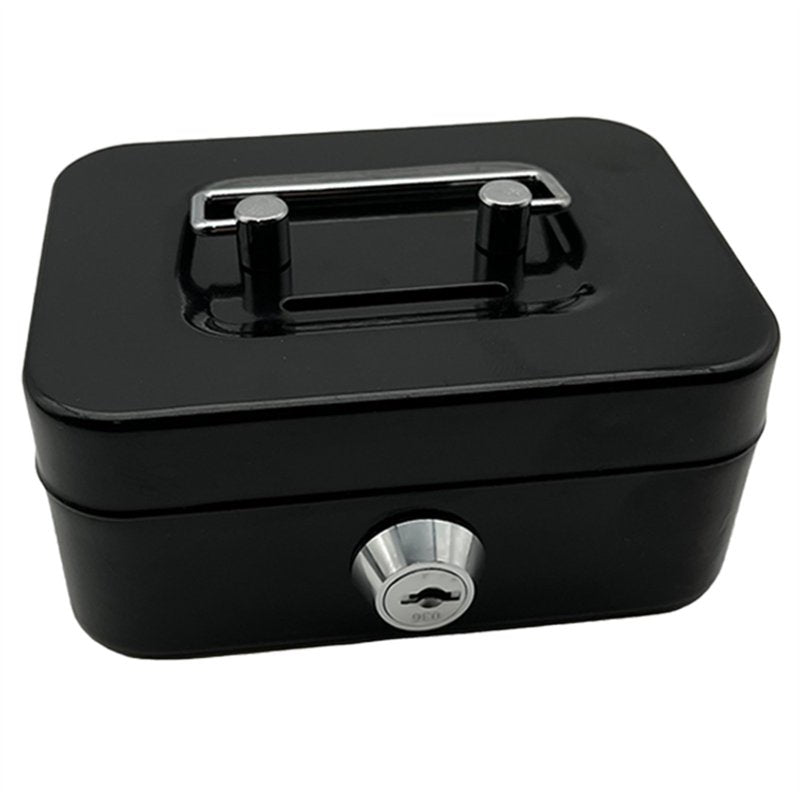Portable Fireproof Metal Safe Box with Key Lock for Documents & Valuables