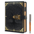 Password Protected Leather Notebook with Lock, A5 PU Cover - Multiple Colors