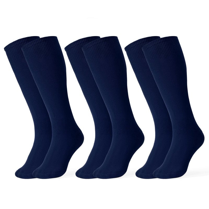 Youth & Kids Baseball Socks 3-Pair Knee-High Tube Socks for Softball & Soccer