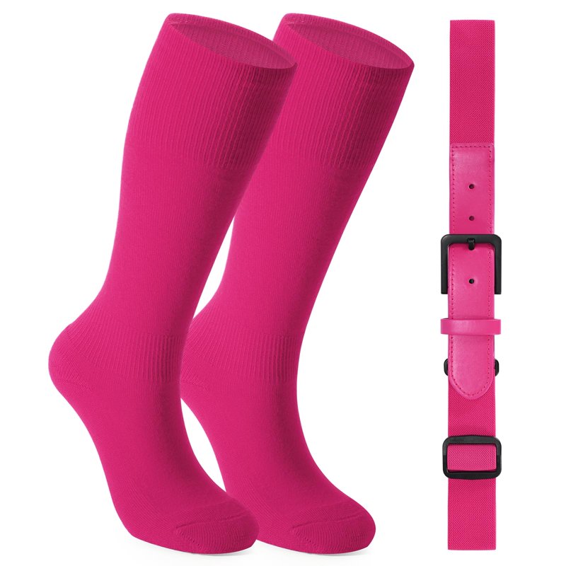 Kids Baseball Socks and Belt Set - Nickel-Free Adjustable Sports Combo