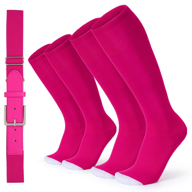 Youth Baseball Socks and Elastic Belt Set for Kids Boys Girls