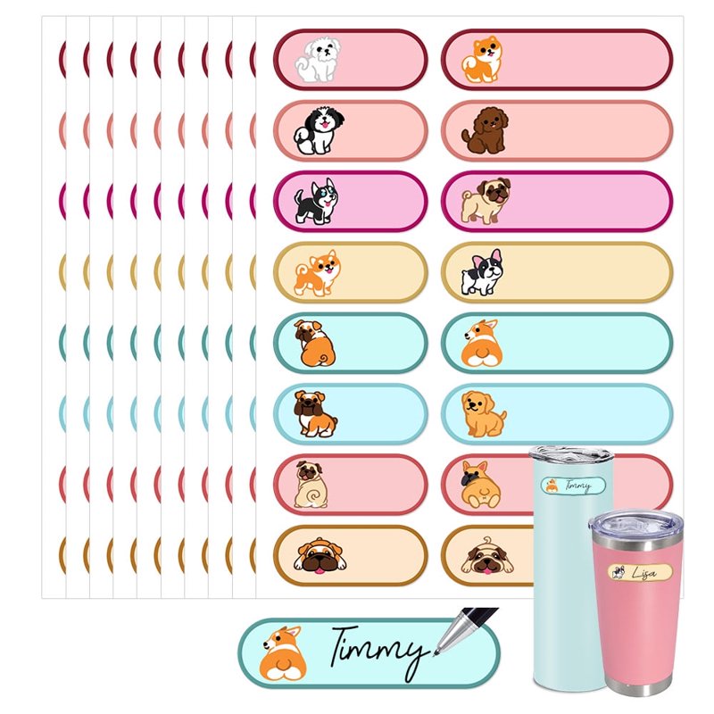 Waterproof Food & Bottle Labels Set for Food Containers, Baby & Pet Use
