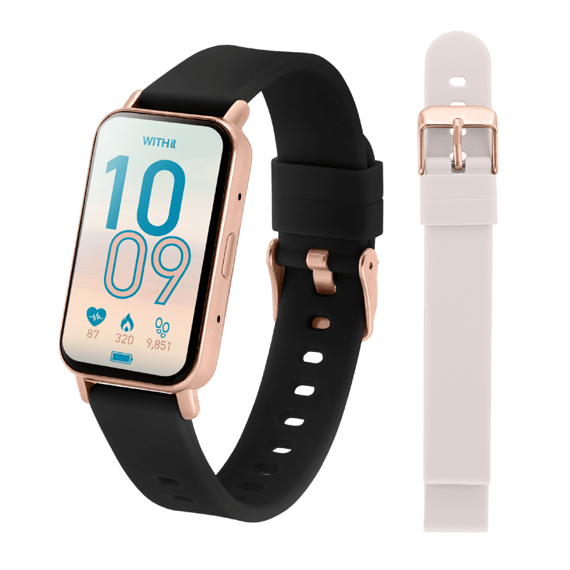 Smartwatch with 1.45 Inch Touch Screen and Interchangeable Silicone Bands