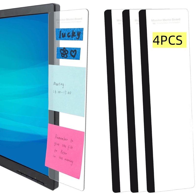 4-Pack Monitor Memo Boards Office Desk Organizer Supplies for Home & Office