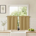 Blackout Curtains 30x30 Inches, Rod Pocket Kitchen & Small Window Tiers, 2 Pack