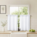 Light Filtering Curtain Set 36 Inch Length for Small Windows - 2 Pieces