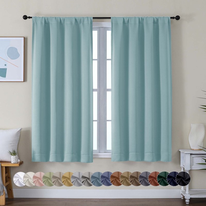 Blackout Curtains for Small Windows - Thermal Insulated Room Darkening 2-Pack