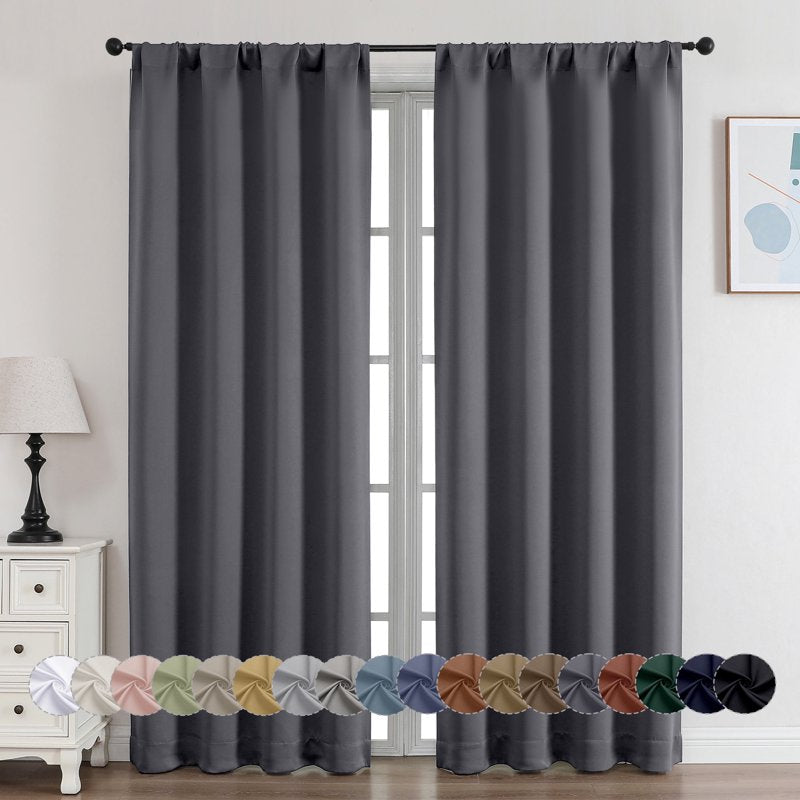 Blackout Curtains for Bedroom - Insulated Privacy Window Drapes, 2 Panels