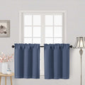 Blackout Tier Curtains 24 Inch Length 2-Piece Window Panel Set for Kitchen Bathroom RV